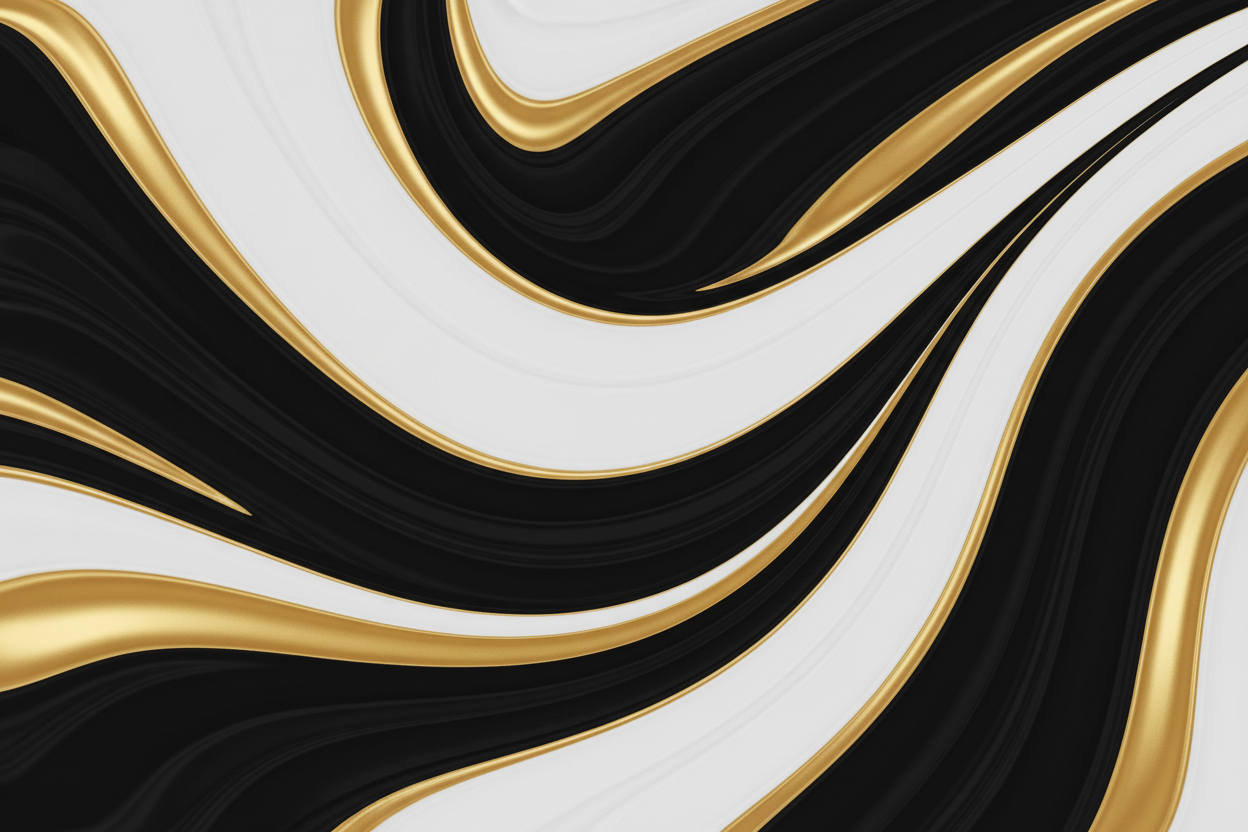 black gold and white swirls