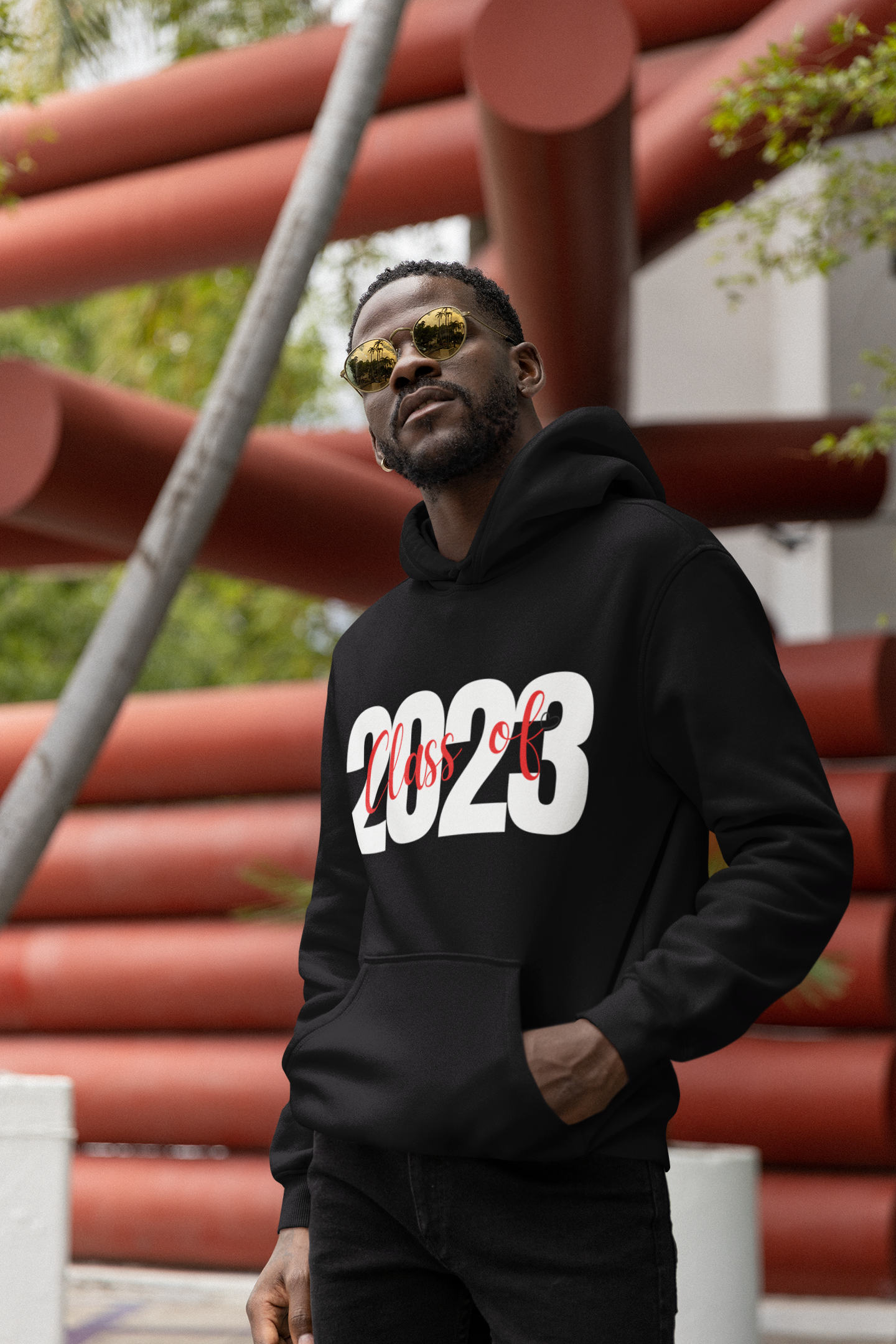 Class of 2023 White, Red and Black Hoodie