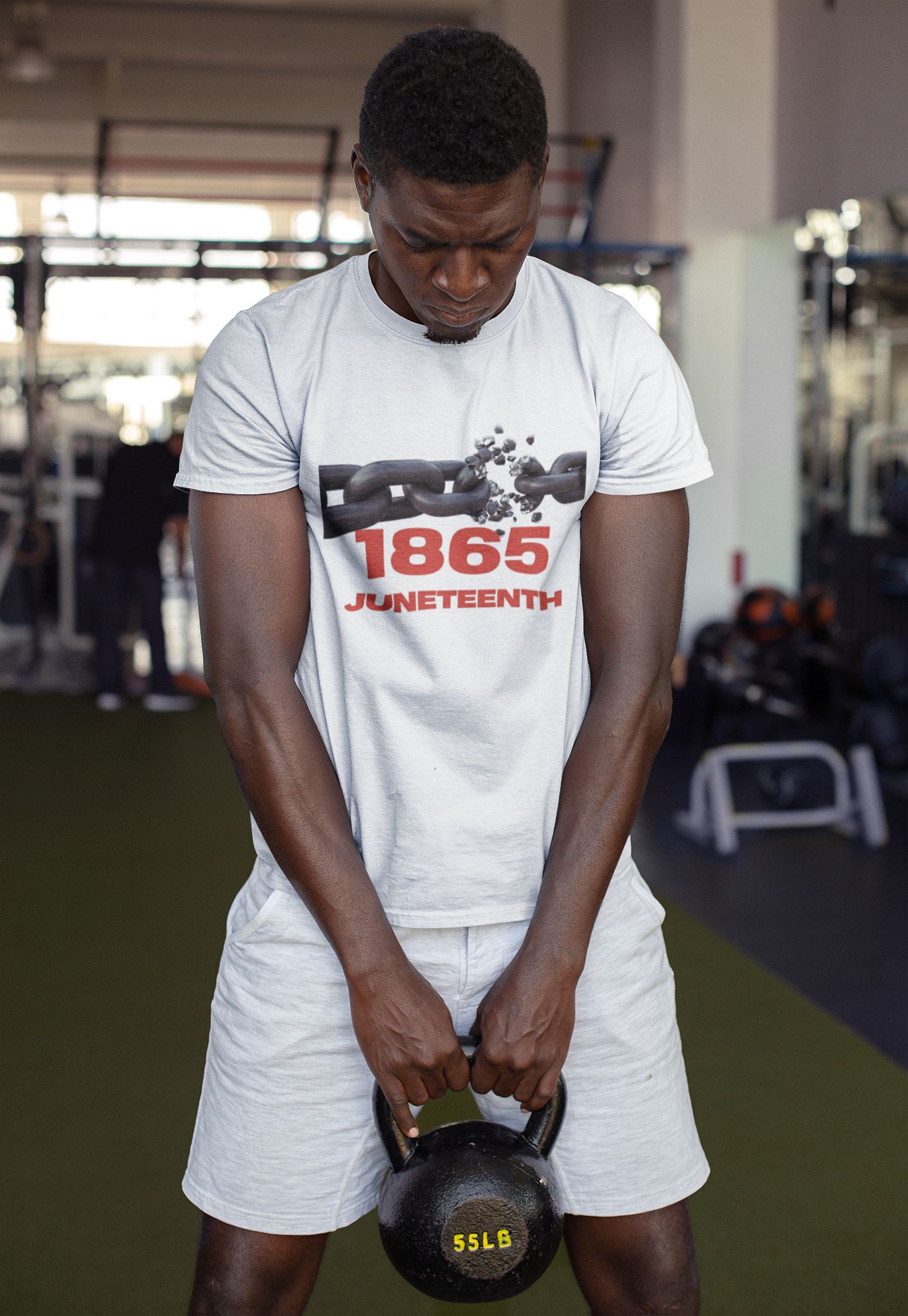 Breaking the chain, 1865 Juneteenth commemoration, white t-shirt 